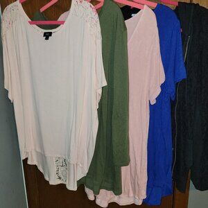 Lot 5 Size XL 1X Shirt Maurices Lace Hoodie Mossimo Ava Viv 16 18 Blk Pink Blue
